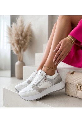 Balti Sneakers Stiliaus Na platformos Su Suwakiem Nicoletta