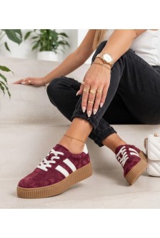 Bordo spalvos odiniai „Filippo“ sportiniai bateliai DP6776/26