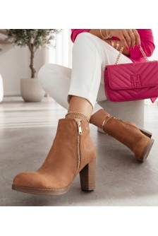 Rudi aukštakulniai bateliai su „Pelina“ užtrauktuku