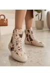 Smėlio spalvos Sneakers Stiliaus Za Kostkę W Krowi Print Pioana
