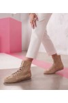 Smėlio spalvos „Sneakers“ stiliaus, su apšiltintu kulkšnies apvadu, „Pioana“