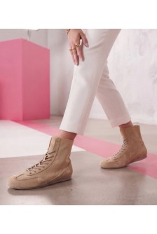 Smėlio spalvos Sneakers Stiliaus Ocieplane Za Kostkę Pioana