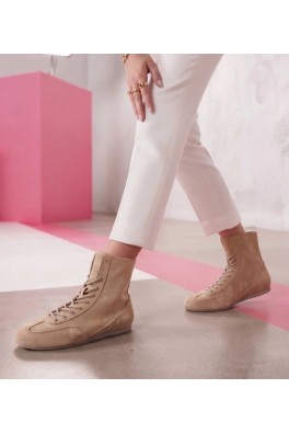 Smėlio spalvos Sneakers Stiliaus Ocieplane Za Kostkę Pioana