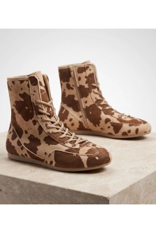 Smėlio spalvos Sneakers Stiliaus Za Kostkę W Krowi Print Alaria