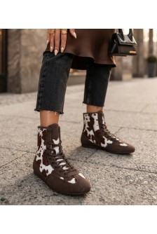 Ruda Sneakers Stiliaus Za Kostkę W Krowi Print Pioana