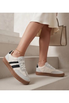 Baltas-Pilkos Spalvos Sneakers Stiliaus Na platformos Lotiara