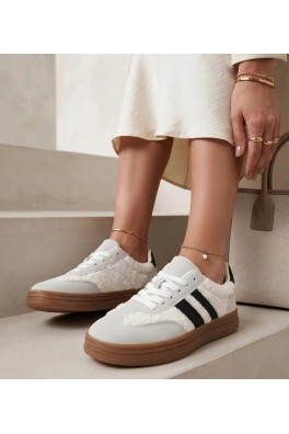 Baltas-Pilkos Spalvos Sneakers Stiliaus Na platformos Lotiara